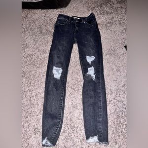 Dark grey ripped skinny Jean